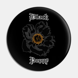 Black Poppy – Gothic flower Pin