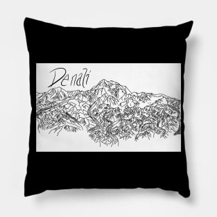 Denali Line Drawing Named Pillow