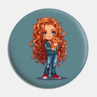 Ginger Girl Ginger Cat Pin