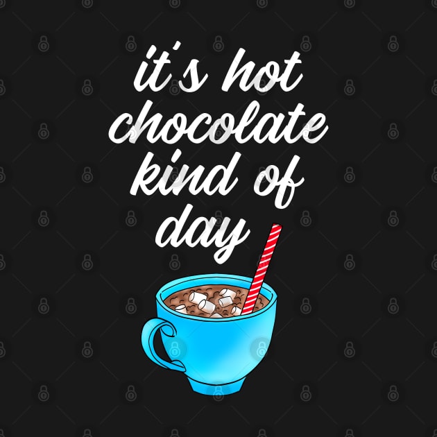 It's hot chocolate kind of day. Hello winter. Hot chocolate with marshmallows with a red straw cartoon. Warm up. Cocoa drinking season. December. by BlaiseDesign