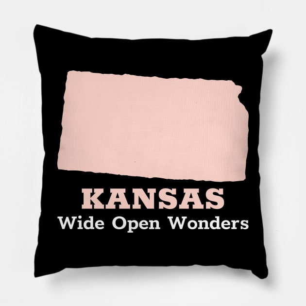 KANSAS: Wide Open Wonders Pillow by ProTeePrints