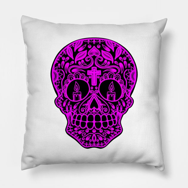 HomeSchoolTattoo SugarSkull Pillow by HomeSchoolTattoo