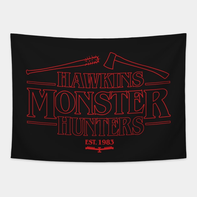 Hawkins Monster Hunters Tapestry by jayveezed