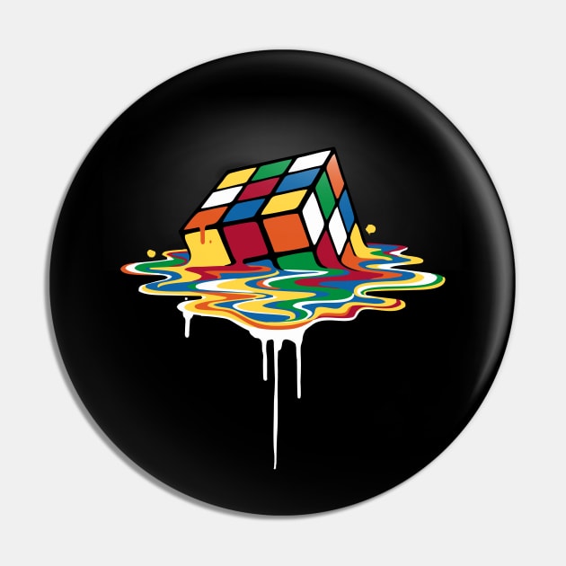 Melted Rubik's Cube Pin by arashiyuka