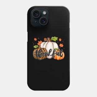 Thankful Leopard Pumpkin Thanksgiving Family Holiday Fall Season Autumn Phone Case