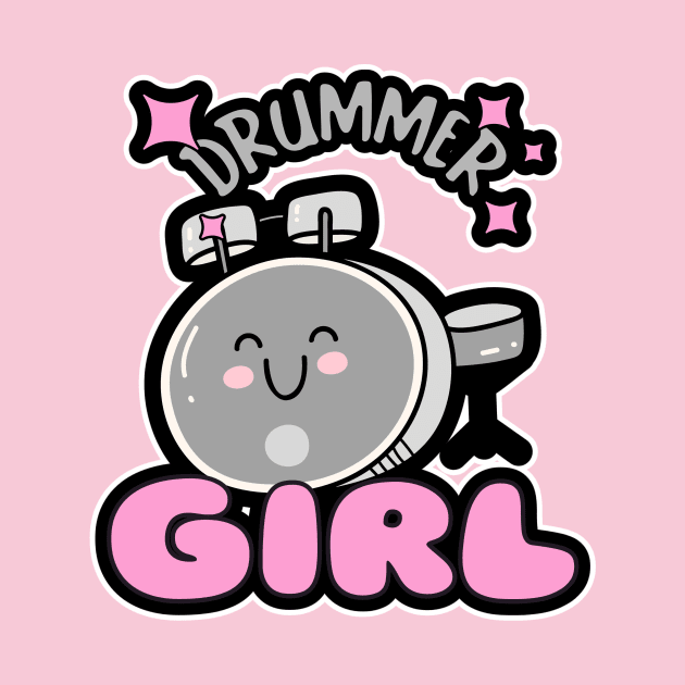 DRUMMER Girl Drum Set Gifts by SartorisArt1