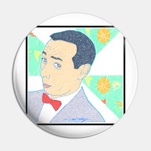Pee Wee Herman Portrait Circle Design Pin