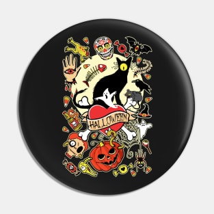 Happy Halloween (black) Pin