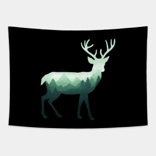 Dramabite Deer Stag Elk Double Exposure Surreal Wildlife Animal Tapestry