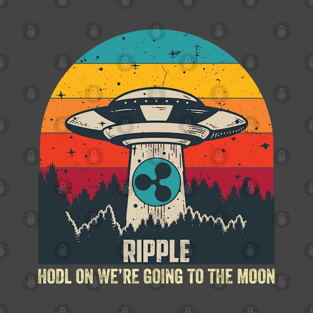 Ripple HODL On We are going to the Moon Funny Crypto by TheBeardComic