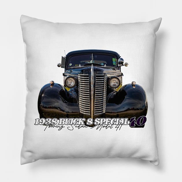 1938 Buick 8 Special Series 40 Touring Sedan Model 41 Pillow by Gestalt Imagery