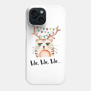 Watercolor - Mildly impressed Ho Ho Ho cat Phone Case