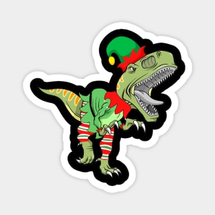 Dinosaur In Elf Costume Christmas Magnet