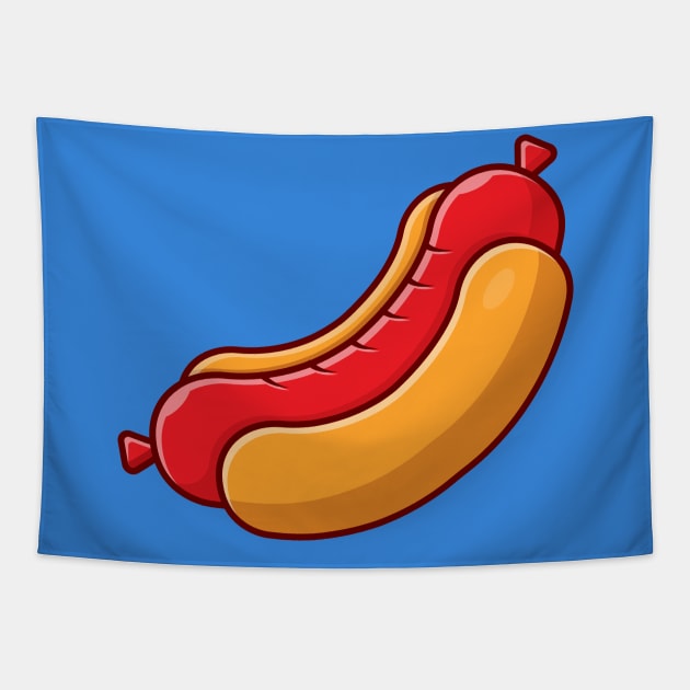 Hotdog Cartoon Vector Icon Illustration (13) Tapestry by Catalyst Labs