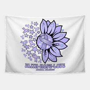 anorexia Awareness - Faith love hope sunflower ribbon Tapestry