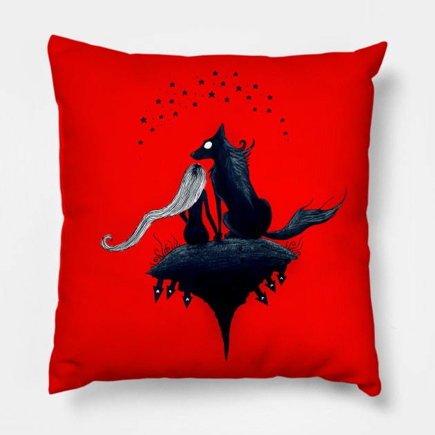 Red Nights Pillow by EYCIIR