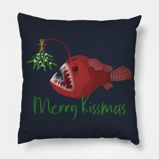 Merry kissmas anglerfish under the mistletoe Pillow