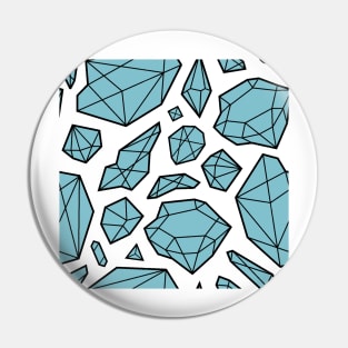 Rough Diamond Fashion Print Blue White Pin