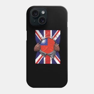 Taiwan Flag Great Britain Flag Ripped - Gift for Taiwanese From Taiwan Phone Case