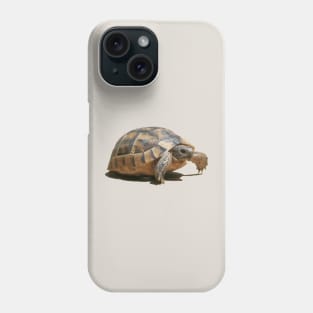 Portrait of a Young Wild Tortoise Isolated Phone Case