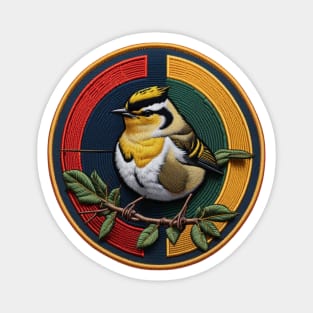 Goldcrest Embroidered Patch Magnet