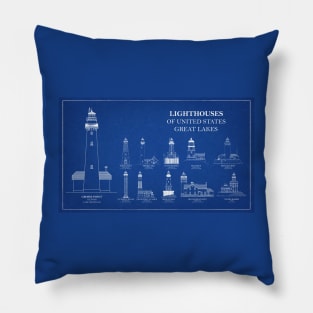 Lighthouses of United States of America - Great Lakes - A Pillow