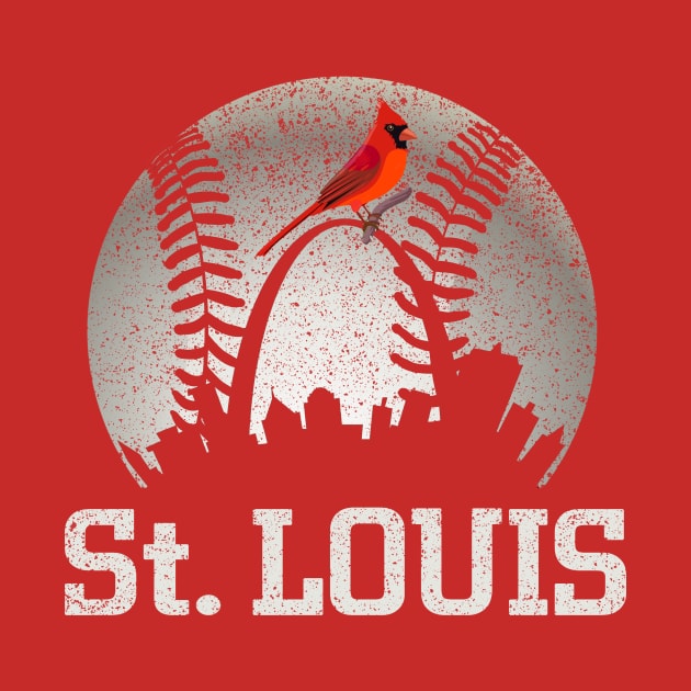 Vintage St Louis City Skyline Baseball At Gameday by cytoplastmaximume