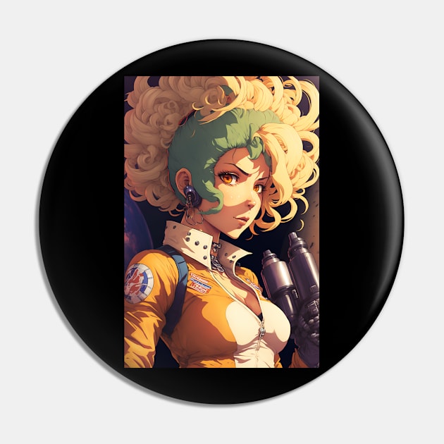 Anime Cute Girl Space Mechanic Pin by Bubblebug