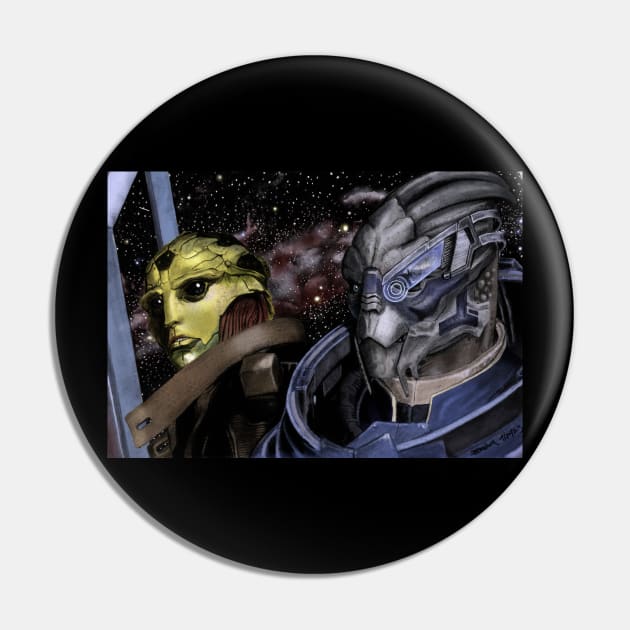 Thane Krios and Garrus Vakarian Pin by DMBarnham