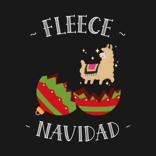 Fleece Navidad Christmas Llama T-Shirt