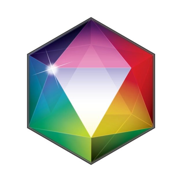 Rainbow Transparent 20 Sided Die by faboop