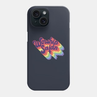 Worship Satan funky lettering Phone Case