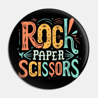 Rock Paper Scissors Art Design with Hand Pin