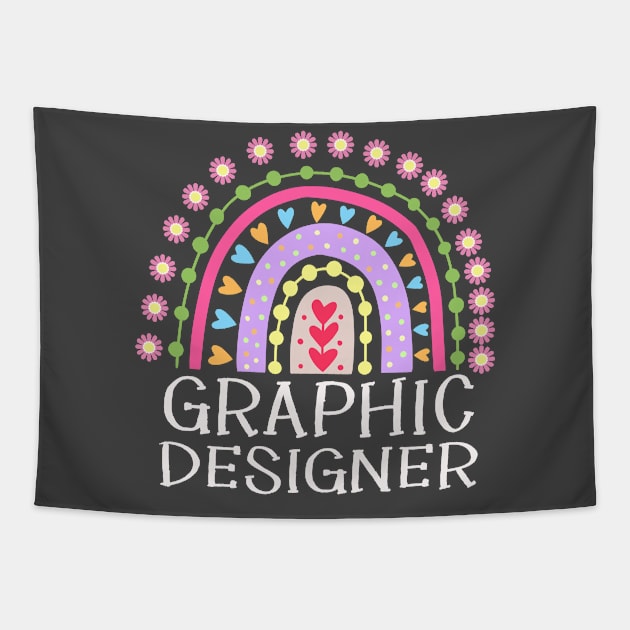 Graphic Designer Rainbow Gifts Tapestry by StudioElla