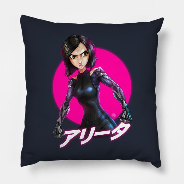 Battle Angel Pillow by Crike99Art