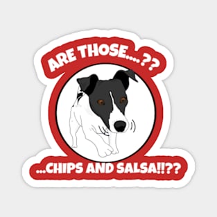 Are those chips and salsa? Funny dog Magnet