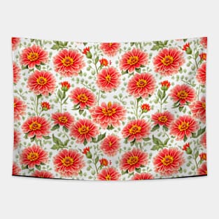 Floral Pattern Zinnia Flowers Tapestry