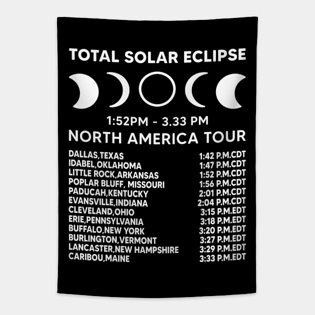 2024 total solar eclipse April 8th Path Of The Eclipse North America Tour State Totality Tapestry by Emma Creation