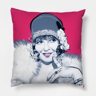 Clara Bow - An illustration by Paul Cemmick Pillow