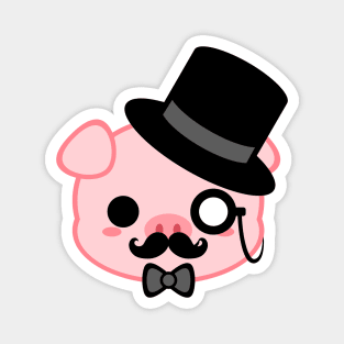 Cute Gentleman Pig Magnet