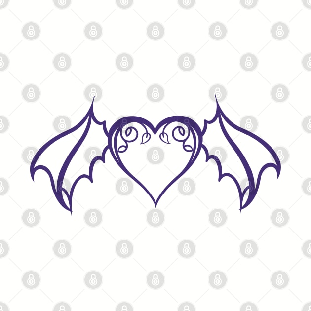 Purple Bat Heart by Twisted Teeze 