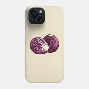 Red cabbage cartoon illustration Phone Case