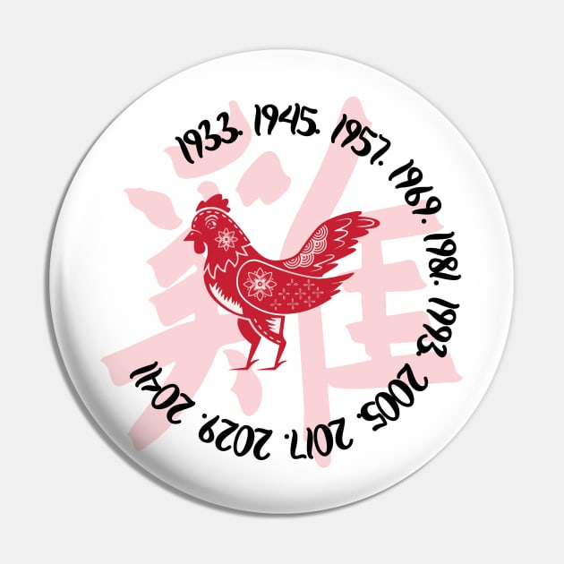 Chinese year of the rooster Pin by Cherubic