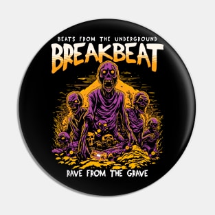 BREAKBEAT - Halloween Rave From The Grave (Orange/Purple) Pin
