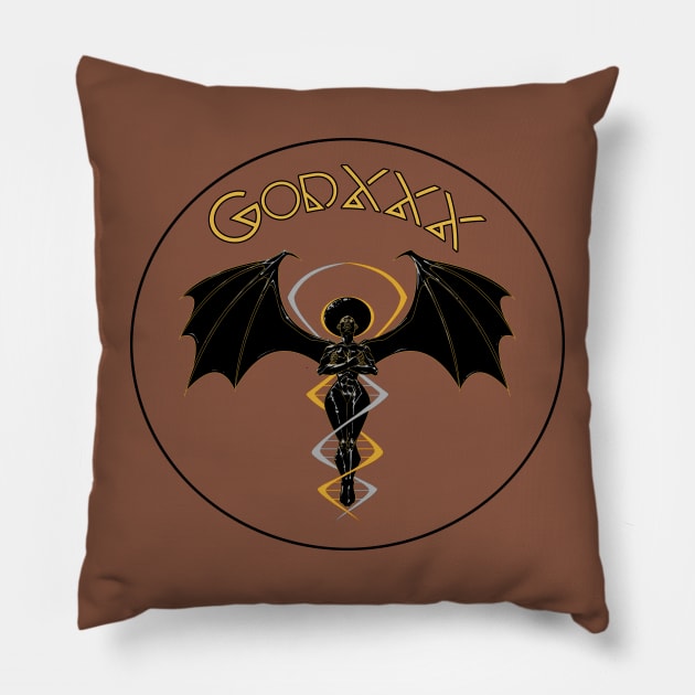 GODXXX (Circle) Pillow by The Melanites