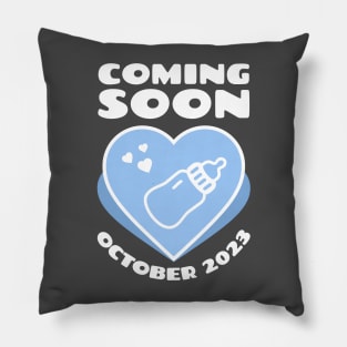 Baby Announcement. Feeding Bottle. October 2023 Pillow