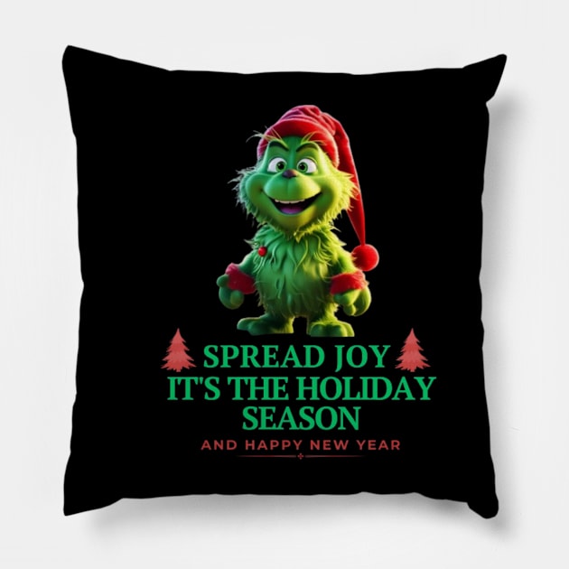 Festive Grinch Delight Pillow by MAT JAARAK