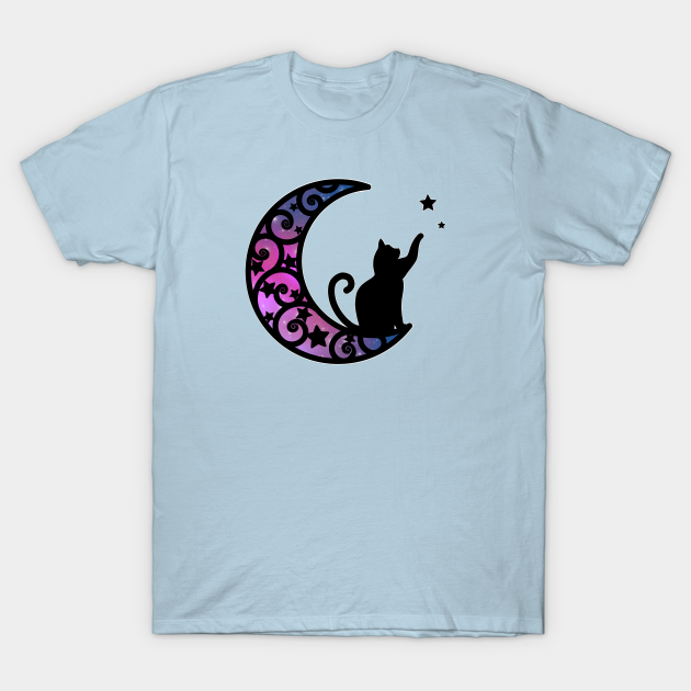 Starlight Moon Kitty Cat Silhouette - Cats - T-Shirt | TeePublic