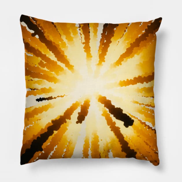 Yellow star explosion. Pillow by BumbleBambooPrints