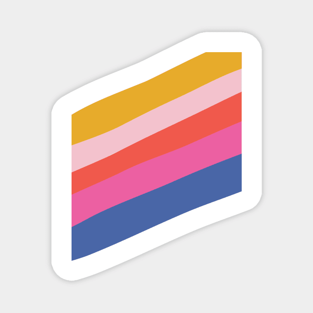 Colorful Retro Horizontal Stripes Magnet by ApricotBirch